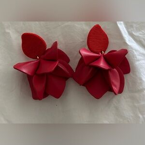 New Tuckernuck red leather earrings